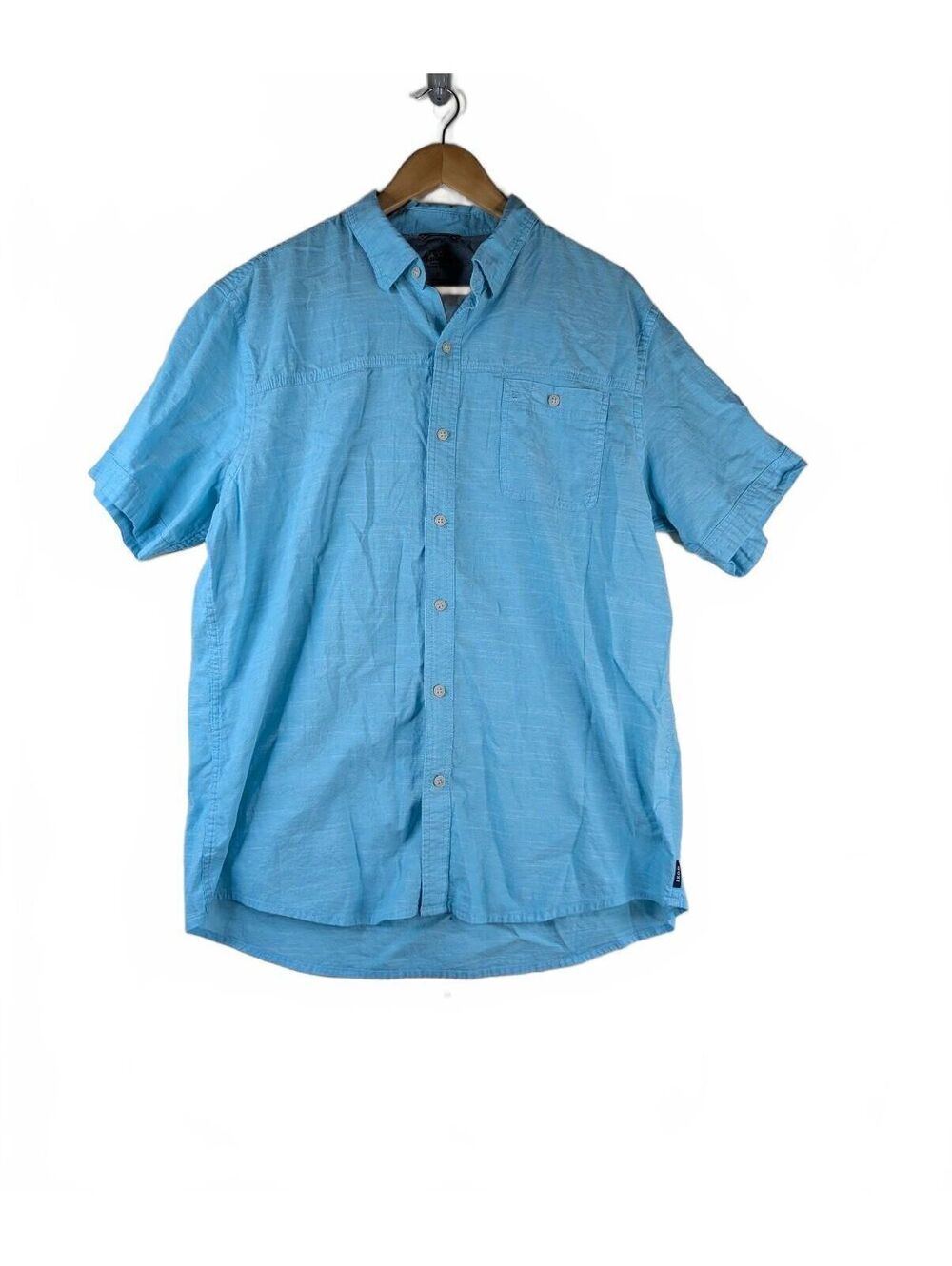 Izod Saltwater Relaxed Classics 100% Cotton Blue Button-Up Shirt XL
